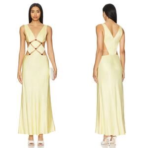 Bec + Bridge Agathe Diamond Cutout Maxi Dress in Butter Yellow Size 4